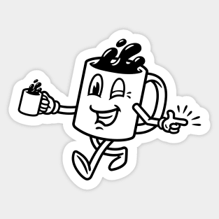 Coffee & Finger Guns Sticker